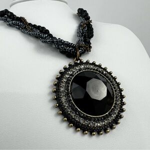 Avon Faceted Jet Pendant Necklace.